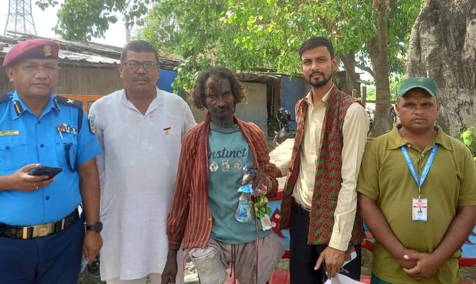 बारा जिल्लाको नौतन चोकबाट मानसिक अवस्था कमजोर पुरुषको उद्धार